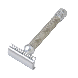 Maquinilla de afeitar de seguridad de doble filo de acero inoxidable con material de latón hecho a mano en India - Product Image 5