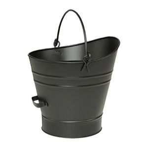 Classic style iron <b>coal</b> bucket featuring durable metal handle perfect for frequent use in fireplace cleaning tasks - Product Image 2