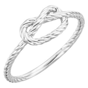 Stuller 14KW 51428:102P Trendy Engagement Cluster <b>Ring</b> 18K Gold Plated Stainless Steel with Rope Knot Design Inlay Setting - Product Image 1