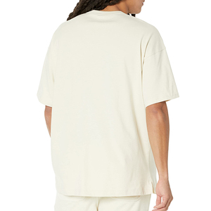Camiseta de Algodón Crema Extra Grande para Hombre, Manga Corta, Cuello Redondo, Color Sólido, Estilo Casual - Product Image 2