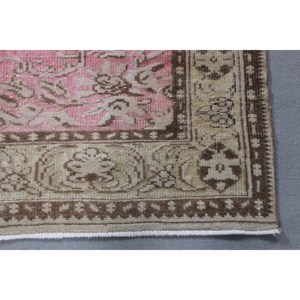 พรมตุรกีวินเทจ ขนาด 5.6x9.2 ฟุต สีชมพูน้ำตาลล้วน - Product Image 4