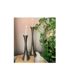 Bougeoir en métal fait main personnalisable pour la maison et la décoration de mariage avec finition argentée au prix de gros - Product Image 5