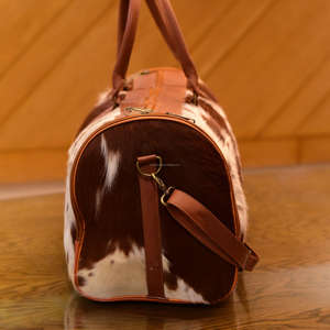 Sac de voyage de luxe en cuir véritable avec fermeture éclair, sac de week-end, sac de voyage pour une nuit, bagage à main LHODB-0160 - Product Image 6