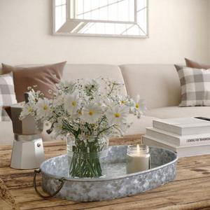 Bandeja de servicio galvanizada de 3 niveles Premium, mango superior de madera personalizable ecológico, la mejor tarifa con diseño único y opciones de tamaño - Product Image 2