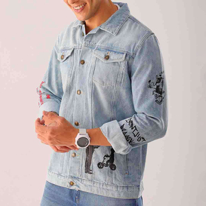 Quantité en vrac vêtements décontractés à manches longues hommes veste en jean/hiver chaud couleur unie hommes veste en jean à vendre - Product Image 2