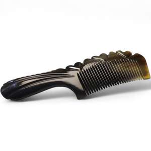 Meilleures ventes Peigne en corne de buffle avec logo personnalisé de haute qualité Peigne à cheveux en corne de boeuf écologique à usage domestique Artisanat de vache - Product Image 3