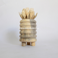 Porte-cuillères multifonctionnel personnalisable en bois de tamarin ancien, fait main, écologique, durable et décoratif