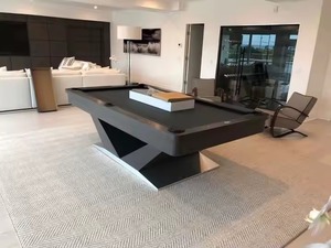 NOUVEAU Table de billard/snooker de luxe moderne en bois massif de 7, 8 ou 9 pieds pour intérieur, avec plateau en ardoise et coussinets en caoutchouc, et table de ping-pong - Product Image 2