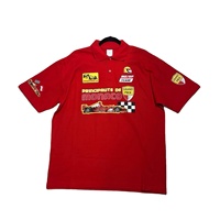 Polo de course noir personnalisé pour fans de voitures de course, polo 3D pour équipes de course et motards, polo d'équipe