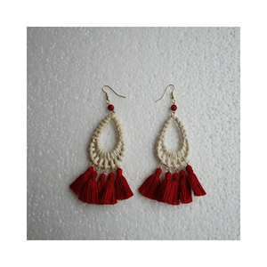 ต่างหูหวายทรงกลมแบบย้อนยุคสำหรับผู้หญิงต่างหูหวายทอทรงกลมทำด้วยมือเป็นมิตรต่อสิ่งแวดล้อม - Product Image 2