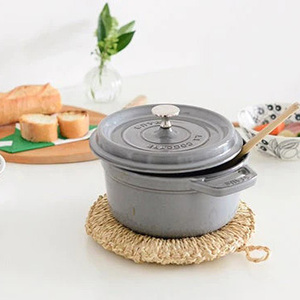 แผ่นรองหม้อสานจากฟางธรรมชาติแบบญี่ปุ่น ที่รองแก้วสาน ที่รองจานสาน ทำด้วยมือ - Product Image 6