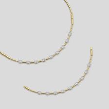 Collier barre en or 9 carats 14K avec diamant de laboratoire |   Collier minimaliste avec pendentif diamant |   Collier délicat pour tous les jours |   Cadeau d'anniversaire - Product Image 2