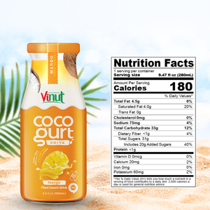 Boisson de cocogurt à la mangue | 280ml (lot de 24), sans OGM, sans sucre ajouté, fournisseur en gros, échantillon gratuit, OEM ODM - Product Image 5