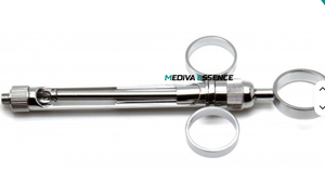 Seringue d'aspiration manuelle dentaire en acier inoxydable, instruments chirurgicaux, lot de 3 instruments, anneau de piston à double embout, poignée à pouce - Product Image 4