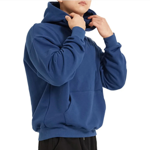 Casual Loose Fit Pullover Hoodie para hombres Drop Shoulder Color sólido Otoño Invierno Wear hoodies menmen's hoodies - Product Image 4