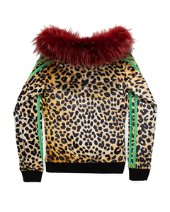 Sudadera Personalizada de Forro Polar Extra Grande con Estampado de Leopardo y Guepardo, con Brillantina, Diamantes de Imitación y Cremallera, Unisex, para Invierno, 450 g/m² - Product Image 6