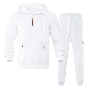 Chándal Deportivo con Capucha y Estampado para Hombre, Corte Regular |   Pantalón Deportivo de Felpa de Poliéster/Algodón con Diseño de Bloques de Color - Product Image 2