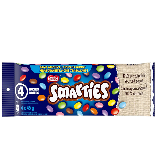 Smarties cioccolato 25 Mini scatola 250g/8.8oz / Smarties cioccolato al latte condivisione Bar-confezione da 12x100g