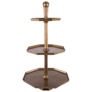 Présentoir de gâteau en métal de couleur dorée antique avec des détails ornés pour des occasions spéciales pour la vente à l'exportation - Product Image 5