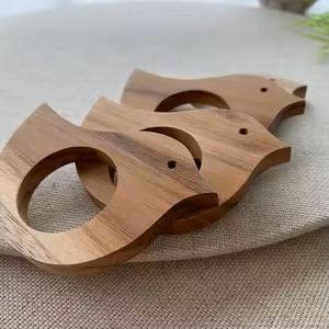 Juego de Anillos para Servilletas de Madera Ecológicos Acabados a Mano, Vajilla de Madera Natural de Primera Calidad, Bodas Rústicas, Fiestas, Cenas Diarias - Product Image 4