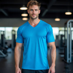 Camiseta de manga corta para entrenamiento Fitness, camiseta ligera para ejercicio de gimnasio para hombre, camiseta de entrenamiento en forma de músculo para hombre - Product Image 4