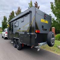 Caravane Camper 4x4 légère en acier inoxydable, remorque de voyage étanche, camping familial, véhicule utilitaire avec cuisine coulissante, 8 places