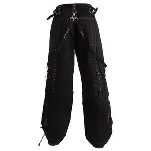 <b>Men's</b> <b>Gothic</b> Wide Leg Pants High Waist Canvas Multiple Pockets Black Cargo Style - Product Image 5