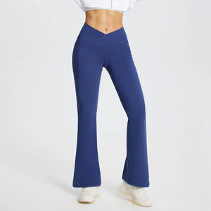 Pantalon de yoga pour femmes personnalisé très demandé avec conception de taille respirante pantalon évasé de style sportif emballage personnalisé décontracté - Product Image 4
