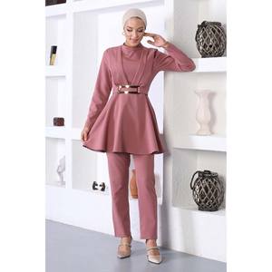 ชุดเซ็ตสองชิ้นลำลองสำหรับผู้หญิง กระโปรงระบายยาวปานกลาง คอเหลี่ยม ชุดเซ็ตขาสั้นเหนือเข่าสำหรับสุภาพสตรี - Product Image 4