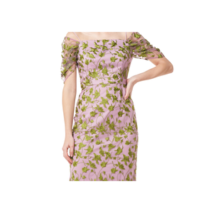 Js Collections Jemma Abito da Sera a Colonna Ricamato Amethyst/Chartreuse con Spalle Scoperte, Vestito da Festa Naturale Taglia 2 - Product Image 5