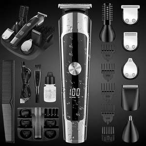 Afeitadora Eléctrica Recargable por USB para Hombre, Recortadora de Pelo Profesional con Cuchilla de Acero Inoxidable, IPX7, Ajustable, con Batería, Enchufe Estadounidense - Product Image 1