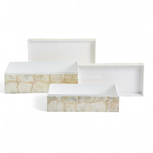 Moderno y Lujoso Joyero Decorativo de Nácar con Incrustaciones Artesanales de Concha, Diseño Flexible para Almacenamiento Premium en el Hogar - Product Image 3