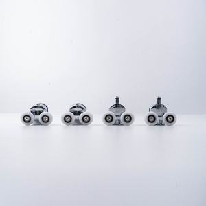 Polea de recinto de <span class=keywords><strong>ducha</strong></span> de plástico doble superior e inferior Hydrorelax-Rueda colgante para puerta corredera de baño - Product Image 1