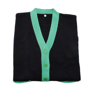 Wholesale AKA <b>Black</b> Custom Embroidered Knit <b>Cardigan</b> Sweater For Casual Sorority fraternity College Varsity Sweater - Product Image 2