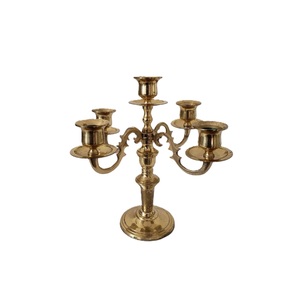 Candélabre à 5 bras en aluminium robuste pour la décoration de Noël, de mariage et de fête, finition or antique, candélabre de sol - Product Image 6