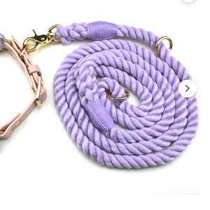 Ensemble de laisse et collier pour chien lavande // collier pour chien en corde, ensemble de marche pour chien, laisse pour chien en corde de coton, - Product Image 1