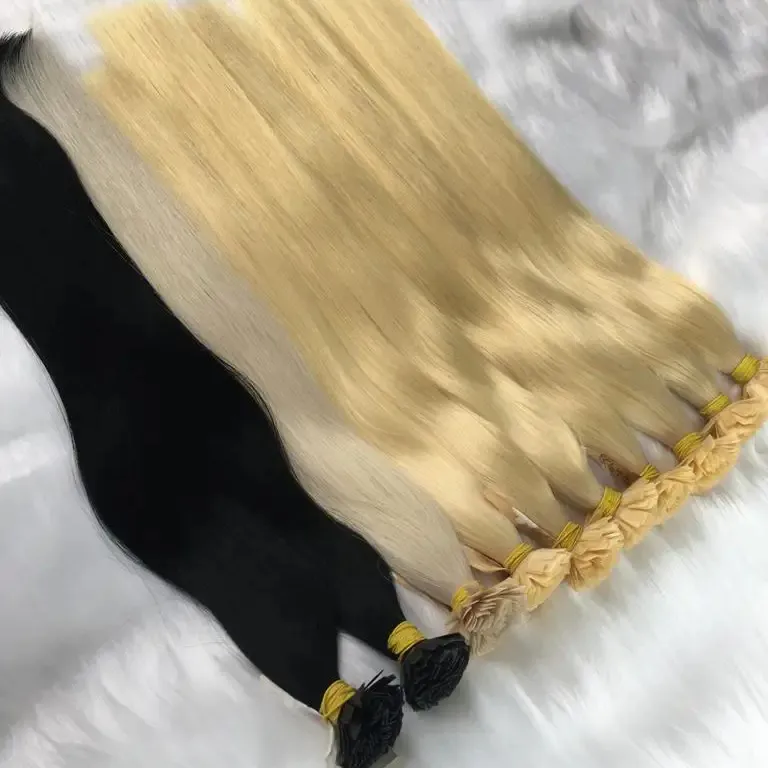 Pre-boned F;at-Tips Hair Extension Human Hair Extension Light Colors With CHEAPEST Wholesales Price From Vietnamese Factory
