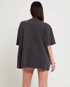 Camiseta de Verano para Mujer, Cuello Redondo, Manga Corta, Corte Holgado, Estampado Gráfico en el Pecho, Estilo Urbano - Product Image 2