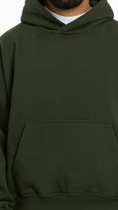 Sweat à capuche léger 100% coton pour hommes, motif solide avec couleur GSM élevée personnalisée pour l'hiver - Product Image 6