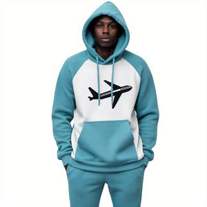 Chándal de Terry francés de fabricante de ropa de calle, chándal holgado con estampado gráfico personalizado, chándal con capucha y cremallera para hombre - Product Image 1