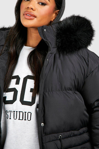 Parka matelassée pour femme à logo personnalisé, coupe ample, bordure en fausse fourrure, coupe-vent, veste d'hiver décontractée pour femme, best-seller - Product Image 3