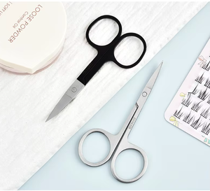 Ciseaux à ongles à manche en céramique noire avec lame incurvée en acier inoxydable populaires pour la couture de mise en forme des sourcils de manucure de beauté - Product Image 3