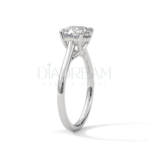 Top qualité 14KT or blanc massif coupe fantaisie Leb diamant VVS clarté mariage Solitaire bague de fiançailles pour les femmes - Product Image 6