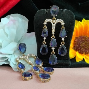 Glamorous Fashionable High Quality <b>Crystal</b> Drop Earrings Perfect <b>Accessory</b> for All Events Ideal For Both Casual And Formal Wear - Product Image 5