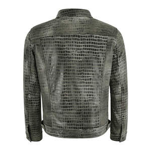Veste en cuir pour homme, tissu en toile, coupe-vent, respirante, écologique, fermeture éclair, doublure en fibre de bambou, prix bas - Product Image 3