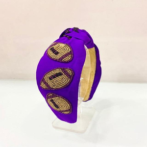 Diadema India Hecha a Mano con Cuentas de Bola, Diseño de Nudo Superior, Bola Marrón con Cuentas Verdes, Diademas de Bola Premium - Product Image 5