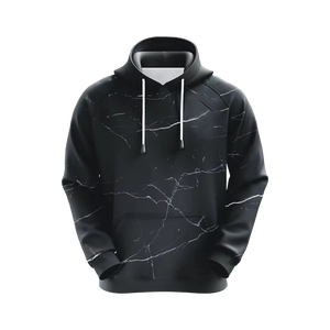 Sweat-shirt à capuche zippé noir pour homme avec motif imprimé étoiles, coupe classique, vêtement décontracté, saison automne, tissu tricoté en polyester - Product Image 2