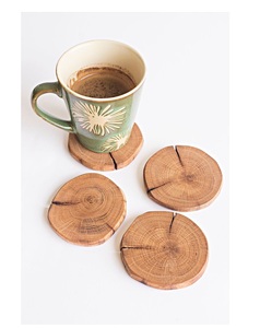 Handcrafted Wooden <b>Coasters</b> With Antique Style, Perfect for a Charming Vintage Dining Experience - Product Image 2