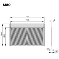 Emuca M80 España 767x580mm Protector de Fondo de Fregadero de Plástico Gris Cortable de 16mm de Grosor, Accesorio para Mueble de Cocina Modelo 8479623