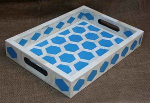 Bandeja con incrustaciones artesanales, bandeja para servir hecha a mano, incrustaciones de hueso de lujo, desayuno de Ramadán, comida, fruta, café, té, bandeja decorativa - Product Image 3